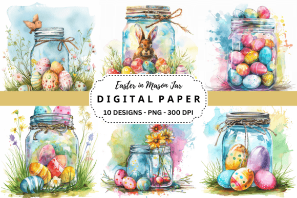 Easter in Mason Jar Backgrounds: A Creative Asset Guide