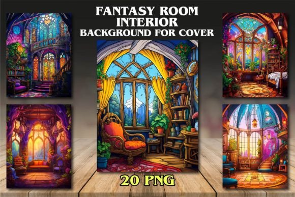 Elevate Your Book Covers with Fantasy Room Interior Backgrounds