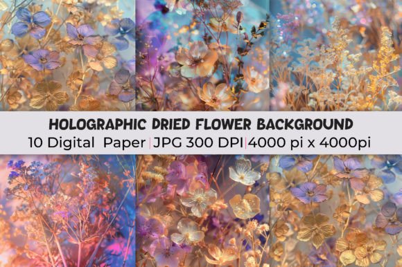 Elevate Your Work with Holographic Dried Flower Backgrounds