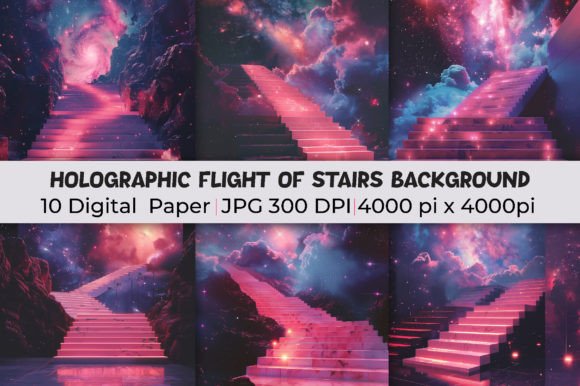 Exploring the Visual Magic of Holographic Heaven Stairs Backgrounds
