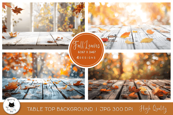 Fall Table Top Backgrounds | Fall Mockup