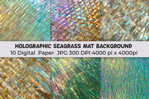 Holographic Seagrass Mat Backgrounds for Modern Design