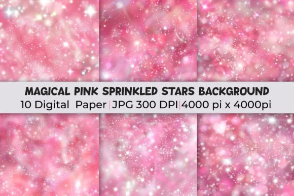 Magical Pink Sprinkled Stars Backgrounds for Modern Design
