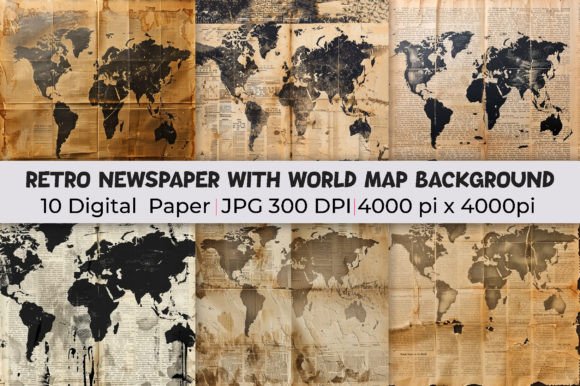 Mastering Retro Newspaper World Map Backgrounds