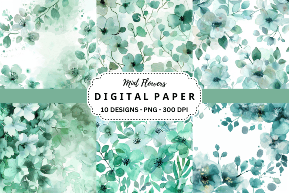 Mint Flowers Backgrounds: A Designer's Toolkit for Fresh Projects