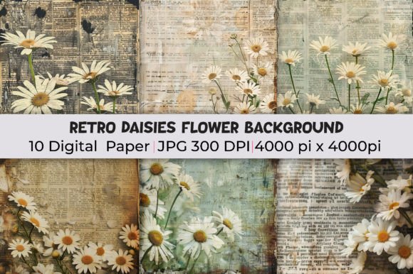 Retro Daisies Flower Backgrounds: Infuse Your Designs with Vibrant Energy
