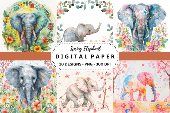 Spring Elephant Backgrounds: Fresh Visuals for Creative Projects