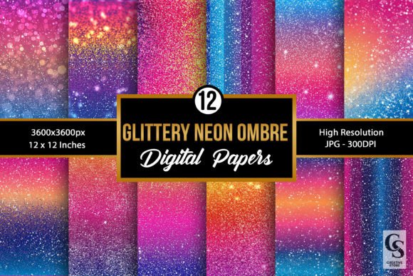 Unleashing Vibrancy: The Allure of Glittery Neon Ombre Gradient Backgrounds