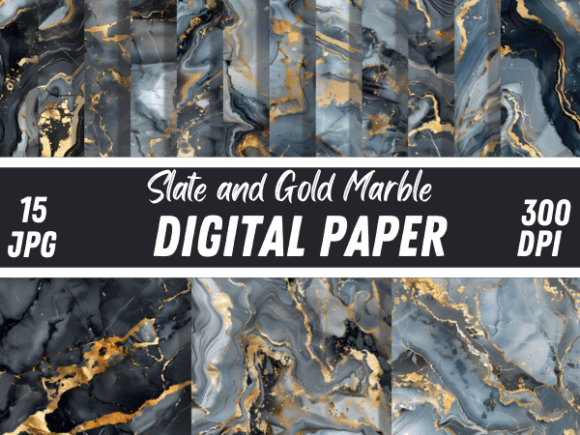 Unlocking Elegance: Slate Gold Marble Textures Backgrounds