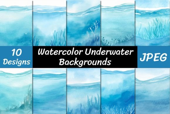 Watercolor Underwater Backgrounds for Creative Projects