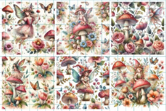 Whimsical Design with Mushroom Fairy Backgrounds